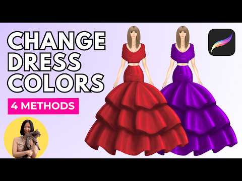 4 Ways to Change Dress Color in Procreate | Fashion Illustration Tutorial