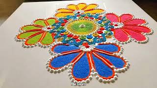 Rangoli designs for beginners/traditional rangoli/colors🔥