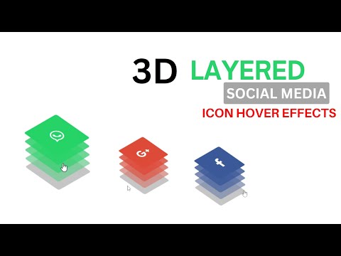 CSS 3D LAYERED Social media icons | Hover effects|fontawesome