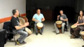 How to play djembe - Binary rhythms combined together - level: advanced