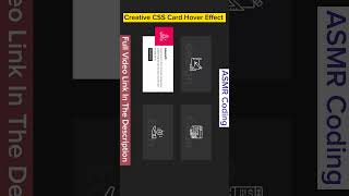 ASMR Programming - CSS Responsive Cards Hover Effect - No Talking #shorts #asmrprogramming  #htmlcss