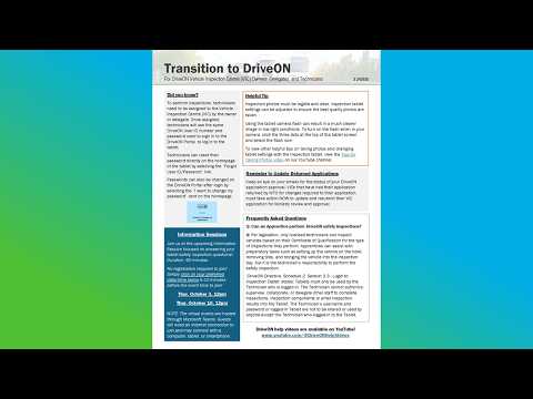Transition to DriveON Bulletin 3 - Released September 30, 2024.