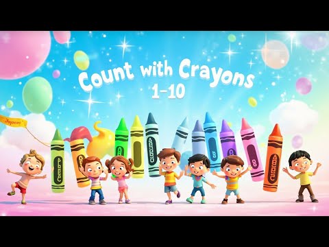 Count with Crayons Song 🎨🖍️ | Fun Kids Counting 1–10 | Preschool Numbers & Colors Learning Song