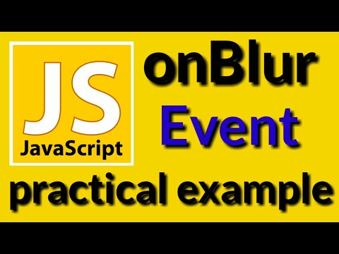 onBlur Javascript Event | Javascript Tutorials
