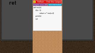 2. Python Code Output #Find #output of #Python #code #shorts #youtubeshorts