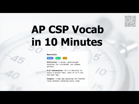 AP CSP Top 60 Vocabulary Terms Review — Definitions, ELI5 Explanations & Examples