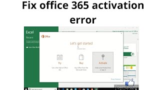 How to fix office 365 activation error