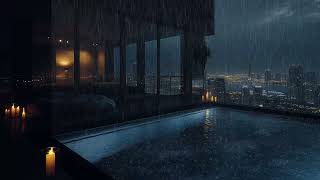 Nightly Sleep Jazz Piano Music with Rain Sounds - Soft Jazz Instrumental - Soothing Background Music