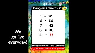 Genius Math Quiz 🧠 | Live Puzzle Test (Comment Answer in Chat!)