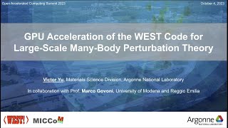 GPU-Acceleration of the WEST Code for Large Scale Many-Body Perturbation Theory