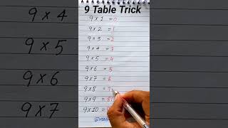9 Table Trick #mathshorts #mathtips #matbhacks #maths #mathtricksandtips