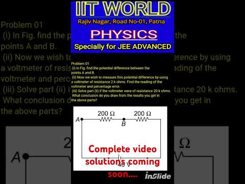 Current electricity || JEE Advanced Physics #jeeadvancedphysics #jeepreparation  #onlinejeecoaching