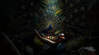 Peacock's nest suddenly targeted by a python😱#shorts #peacock#viral #python