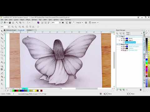 Tracing images on coreldraw #coreldraw #fairydesign #drawing
