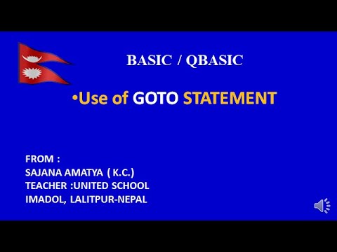 A QBASIC  PROGRAM TO SHOW THE USE OF  GO TO STATEMENT