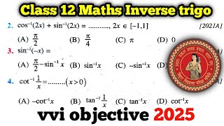 Class 12th Math Inverse trigonometry || Math vvi objective Question 2025