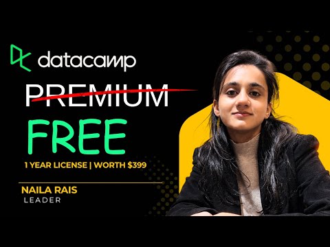 Free datacamp 1 year license | Worth $399 | #datacamp #freecertificatecourse 