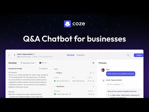 Coze | How to create a Q&A customer service chatbot for your business website (no coding required)