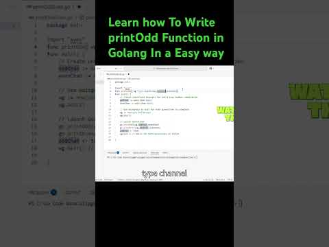 Let’s Learn how to write PrintOdd Function in Golang #viralshorts #shortvideo #shortsfeed #shorts