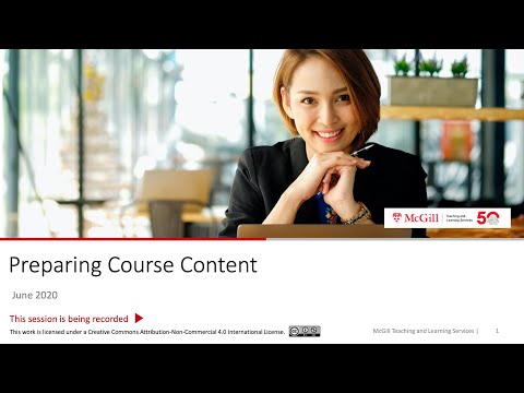 Preparing course content (June 8, 2020)