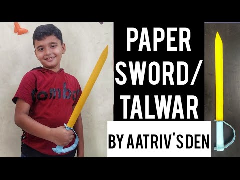 HOW TO MAKE PAPER SWORD / TALWAR | DIY | AATRIV'S DEN