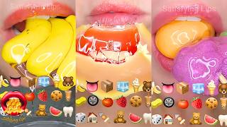 ASMR Satisfying Eating Emoji Food Challenge Mukbang Sounds