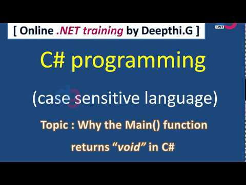 Why Main() in C# returns void | dgTraining