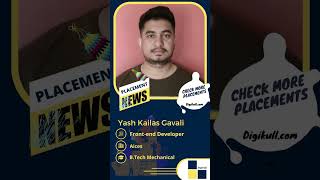 Yash (B.Tech Mechanical Student) Became Frontend Developer | Digikull Placement #shorts
