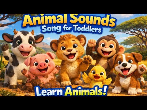 Animal Sounds Song for Toddlers | Learn Animals