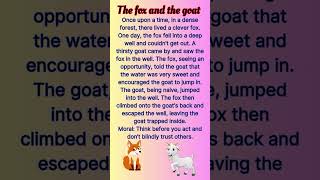 The clever fox and the goat| short moral story| learning English|  #animatedmorallessons #lifeline
