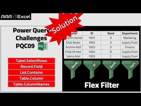 PQC09 | Flex Filter | M-CODE & User Interface | Power Query Challenge Solution