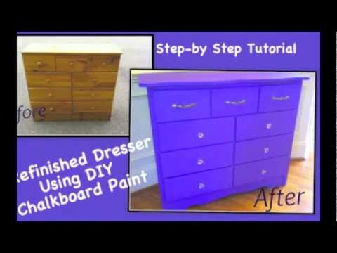 DIY Chalkboard Paint Dresser Refinish Tutorial