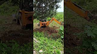 Turning Jungle into Yard–JCB in Action Clearing the Way#BackyardCleaning #JCBinAction #shorts