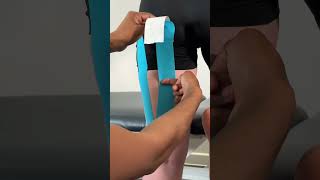 Sports taping a hamstring injury for support and stability #sportstape #hamstringinjury #physio