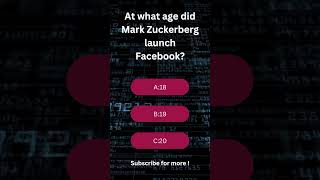 Can You Guess Mark's Age at Facebook's Launch? #facebook #markzuckerburg #techquiz