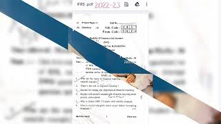 Latest 2022-23 Question Paper of Issues in Financial Reporting(IFRS), B.Com 3rd year, semester 6,PU.