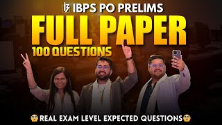 IBPS PO Prelims Full Expected Paper (100 Ques.) by YesOfficer Team 🔥 || Quant Reasoning English ✅