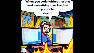 A friendly reminder from the world of #DevOps: Always test your code! 😆🔥 #CodingHumor #DevOpsMemes