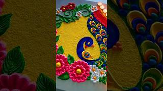 Peacock rangoli designs #shortsfeed #shorts #peacock #rangoli