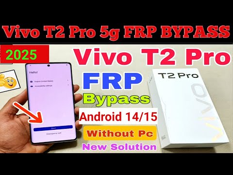 Vivo T2 Pro 5g Frp Bypass Android 14/15. Google Account Bypass without computer