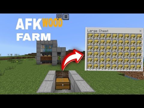 Minecraft Bedrock: AFK Wood Farm Tutorial in Minecraft Bedrock 1.21! (MCPE/Xbox/PS4/Nintendo Switch)