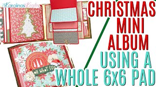 Interactive Christmas Mini Album Project Share Using a Whole 6x6 paper pad, Interactive Mini Album