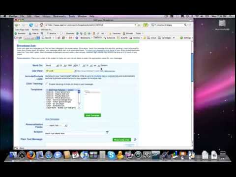 How to use the broadcast message function in Aweber