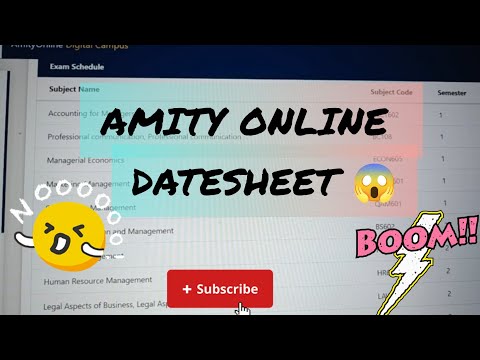 Amity Online Datesheet live🔥