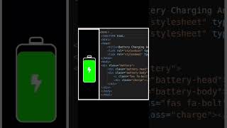 "Powering Up: HTML Charge Complete!"#html #css #battery #charging #animation #codergirl #coding #js