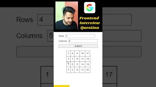 Google Frontend Interview Question | Generate Table in ReactJS | JavaScript  #shorts