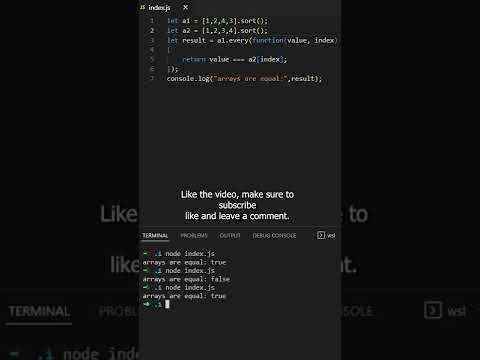 Comparing scalar arrays [ ] made easy | JavaScript | 2D Arrays | Single Datatype