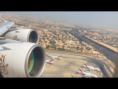Emirates A380 Pushback and Takeoff Dubai DXB (Dual Engine View!)