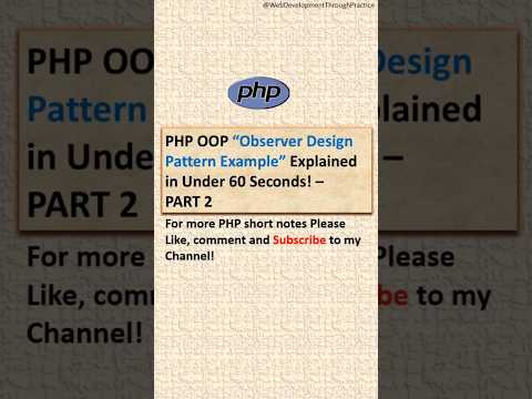 Quick Explained: Observer Pattern in PHP OOP 🌦️ | Weather Station Example. #php #coding #oop #shorts
