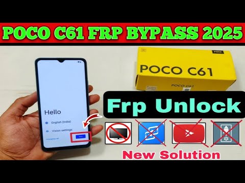 Poco C61 Frp bypass Android 15 letest trick 2025